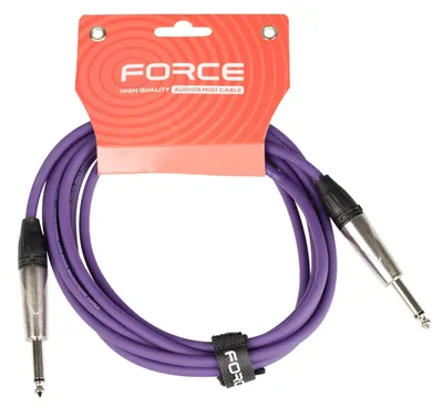 Кабель гитарный FORCE FGC-09/3 VT, Jack 6.3 мм - Jack 6.3 мм, 3 м, фиолетовый