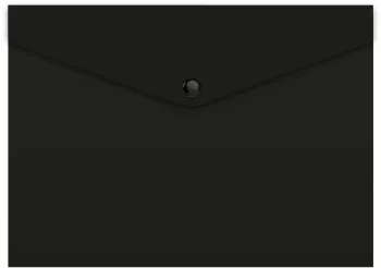 Конверт на кнопке БЮРОКРАТ PK803TBLCK-A5-MP, A5, пластик, 3 шт.