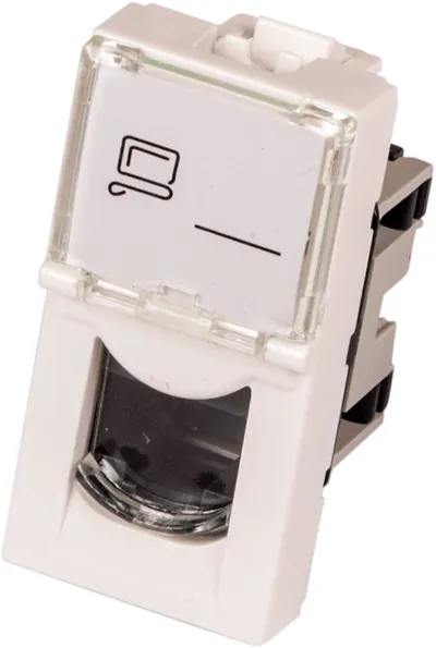 Вставка LANMASTER LAN-SIP-22U5E-WH, 1×RJ45, UTP, Cat.5e, белая