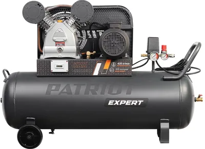 Компрессор PATRIOT KRX 420 L100 D, поршневой ременной, 420 л/мин, 100 л, 10 бар, 2.2 кВт, 400 В