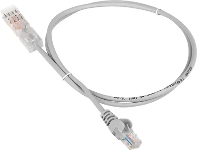 Патч-корд телефонный Lanmaster LAN-45-P2-1m, RJ45/110, кат.3, 1м, серый