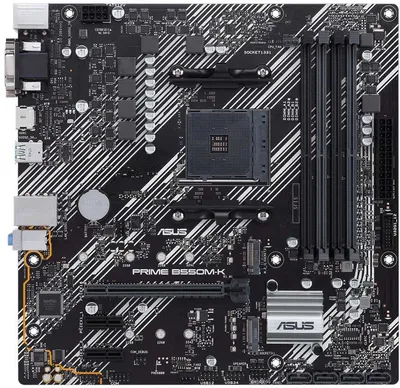 Материнская плата ASUS PRIME B550M-K, AM4, AMD B550, 4×DDR4, 2×M.2, microATX