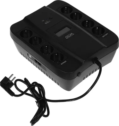 ИБП Powercom SPD-750U LCD, линейно-интерактивный, 750 ВА / 450 Вт, 8×Schuko
