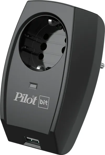 Сетевой фильтр Pilot 192, 1 розетка, USB, черный
