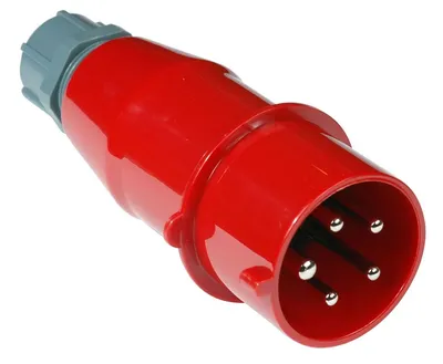 Вилка CEE LANMASTER LAN-IEC-309-32A3P/M, 3 фазы, 32 А, 380 В, IP44