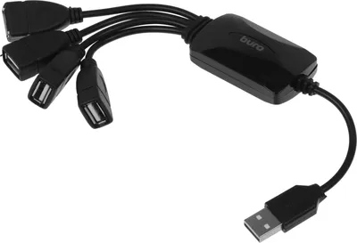 Концентратор USB Buro BU-HUB4-0.3-U2.0-SPLITTER, 4×USB 2.0