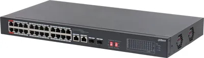 Коммутатор Dahua DH-S3226-24ET-240, 24×100 Мбит/с PoE + 2×Combo 1 Гбит/с, 240 Вт