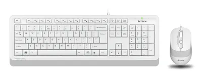 Комплект клавиатура и мышь A4Tech Fstyler F1010 WHITE, USB, 104 клавиши, 1600 DPI