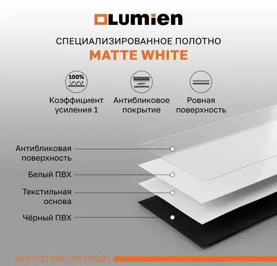 Экран для проектора Lumien LEP-100127 Eco Picture, 100", 16:9, 227×157 см, Matte White