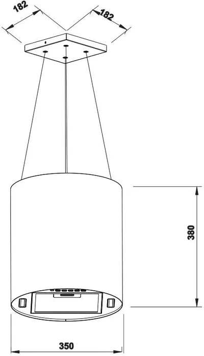 Вытяжка Weissgauff Nissa Remote BL, островная, 1200 м³/ч, черная