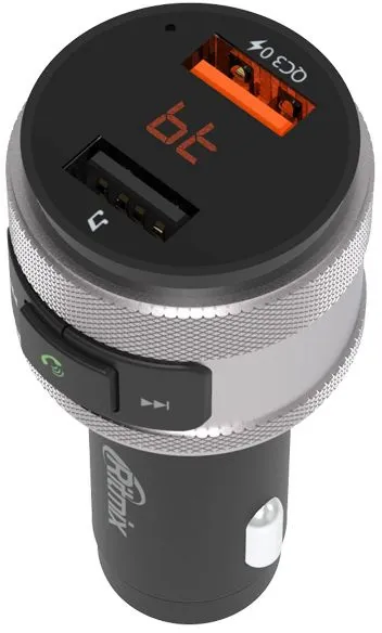 FM-трансмиттер Ritmix FMT-A707, Bluetooth, 2 USB, вольтметр