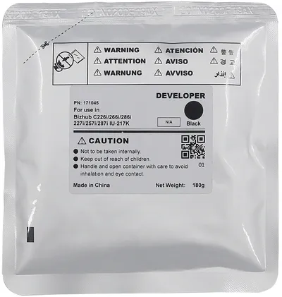 Девелопер CET CET171045, DV-216K, черный, 180г, для Konica Minolta Bizhub C227i/C257i/C287i