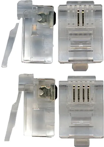Коннектор Lanmaster TWT-PL12-6P2C/100, RJ12, UTP кат.3, 100шт
