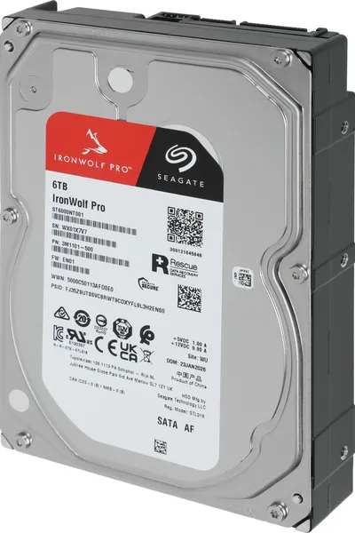 Жесткий диск Seagate IronWolf Pro ST6000NT001, 6ТБ, SATA III, 7200 об/мин, 256МБ