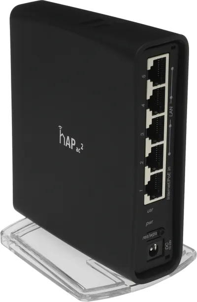 Точка доступа Wi-Fi MIKROTIK RBD52G-5HacD2HnD-TC hAP ac2 with 716MHz CPU, 128MB RAM, 5 x Gbit LAN, built-in 2.4Ghz 802.11b/g/n Dual Chain wireless with integrated antenna, built-in 5GHz 802.11an/ac ,USB,RouterOS L4,indoor enclosure,PSU,RTL {20} (003539)