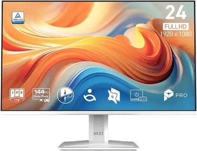 Монитор MSI PRO MP243W E14, 23.8" IPS, 1920×1080, 144 Гц, белый