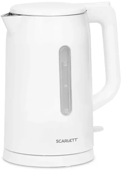 Чайник электрический Scarlett SC-EK21S31, 1.5 л, 2200 Вт, пластик, белый