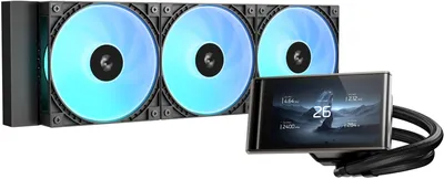 Система водяного охлаждения DeepCool R-LT360VISION-BKAMMC-G-1, 360мм, ARGB, LCD, 350W