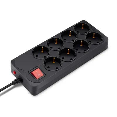 Сетевой фильтр Buro 800SH-3-B, 8 розеток Schuko, 3м, 10А