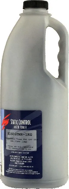 Тонер Static Control H1606TNR-1KG, чёрный, флакон 1 кг