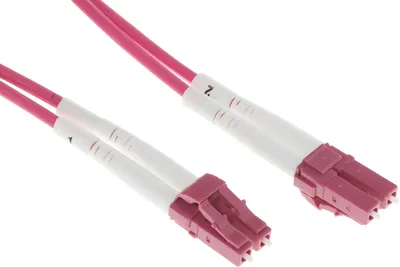Патч-корд оптический LANMASTER LAN-2LC-2LC/OM4H-1.0, LC-LC, OM4, 1 м