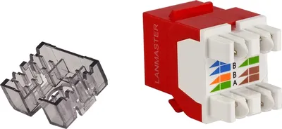 Модуль Keystone LANMASTER LAN-OK45U6/180N-RD, RJ45, кат.6, красный
