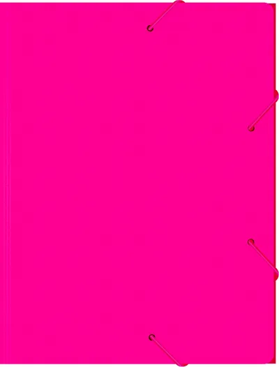 Папка на резинке Бюрократ Double Neon DNE510PINK, A4, пластик 0.5 мм, корешок 30 мм, розовая