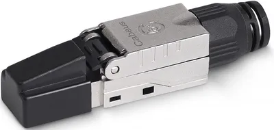 Коннектор Cabeus 8P8C-SH-C6+-TWP, RJ45 (8P8C), кат. 6a, экранированный, для одножильного кабеля