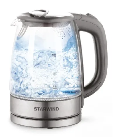 Чайник Starwind SKG2315, 1.7л, 2200Вт, стекло/металл/пластик