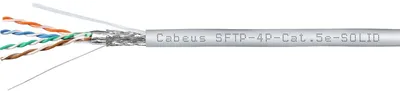 Кабель Cabeus SFTP-4P-Cat.5e-SOLID-GY, SF/UTP, Cat.5e, одножильный, AWG24, PVC, 305 м