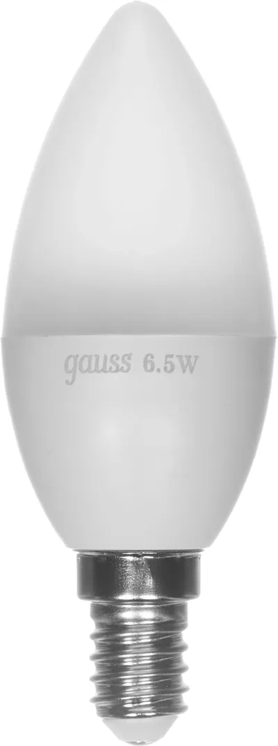Лампа светодиодная Gauss 103101107, E14, 6,5 Вт, 3000K, свеча C37, 520 лм