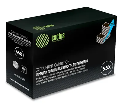 Картридж Cactus CS-CE255X-MPS (HP 55X), чёрный, 15 000 стр., для HP LaserJet P3015/M521/M525