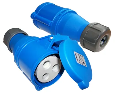 Розетка LANMASTER LAN-IEC-309-32A1P/F, однофазная, 32 А, 250 В, разборная, IP20