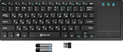 Клавиатура OKLICK Wireless 830ST, беспроводная, 78 клавиш, USB, черная