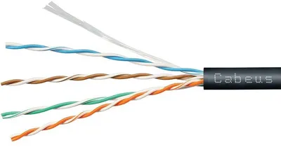Кабель витая пара Cabeus UTP-4P-Cat.5e-SOLID-OUT-LSZH-UV-100, 4 пары, Cat.5e, LSZH-UV, 100 м