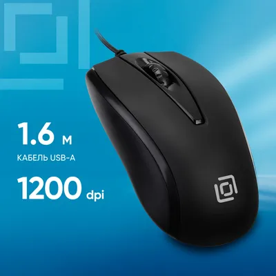 Мышь OKLICK 325M, проводная, USB, оптическая, 1000 dpi, 3 кнопки, чёрная