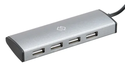 USB-концентратор Digma HUB-4U2.0-UC-DS, USB-C — 4×USB 2.0, пассивный