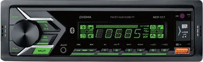 Автомагнитола DIGMA MCP-517, 1 DIN, Bluetooth, USB-A, AUX
