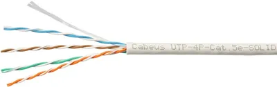 Кабель витая пара Cabeus UTP-4P-Cat.5e-SOLID-LSLTx-GY, U/UTP, Cat.5e, одножильный, LSLTx, серый, 305 м
