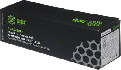 Картридж лазерный Cactus CS-C045HBK, черный, 2800 стр., для Canon i-SENSYS LBP611Cn