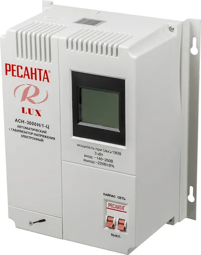 Стабилизатор напряжения РЕСАНТА АСН-3000Н/1-Ц, однофазный, 3 кВА, 220 В