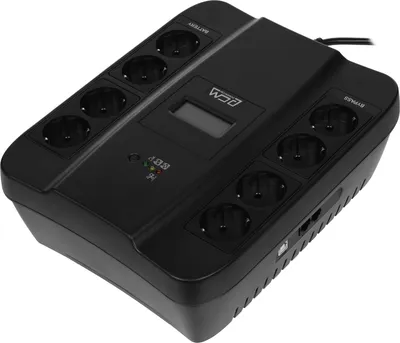 ИБП Powercom SPD-900U LCD, линейно-интерактивный, 900 ВА / 540 Вт, 8 розеток, LCD