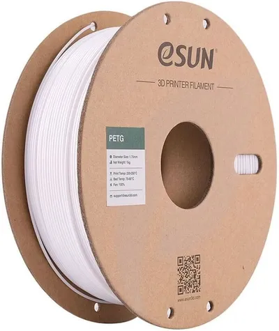 Пластик для 3D-печати eSUN PETG175SW1, PETG, 1,75 мм, 1 кг, белый