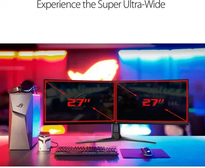 Монитор ASUS ROG Strix XG49VQ, 49" VA 3840×1080 144 Гц 32:9 изогнутый