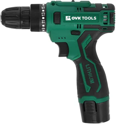 Дрель-шуруповерт Ovk Tools OTCS2AA-12V-1.5A, 12 В, 1,5 А·ч, 26 Нм, 2 передачи