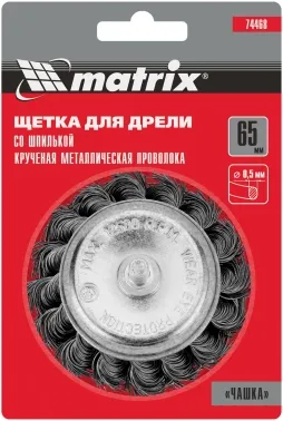Щётка чашечная MATRIX 74468, 65 мм, посадка 6 мм, до 12500 об/мин