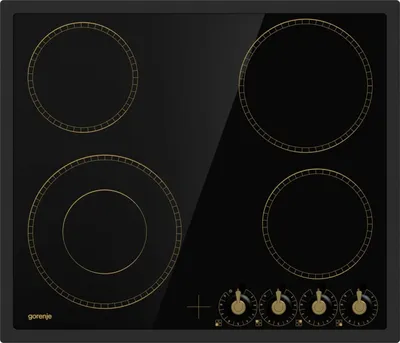 Варочная панель Gorenje EC642CLB, электрическая, стеклокерамика, 4 конфорки, чёрный