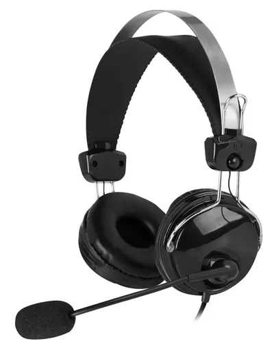 Наушники A4Tech HU-7P, проводные, USB, с микрофоном, чёрные