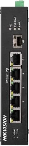 Коммутатор Hikvision DS-3T1306P-SI/HS, 4×10/100 Мбит/с PoE 60 Вт, 1×Gigabit RJ45, 1×SFP