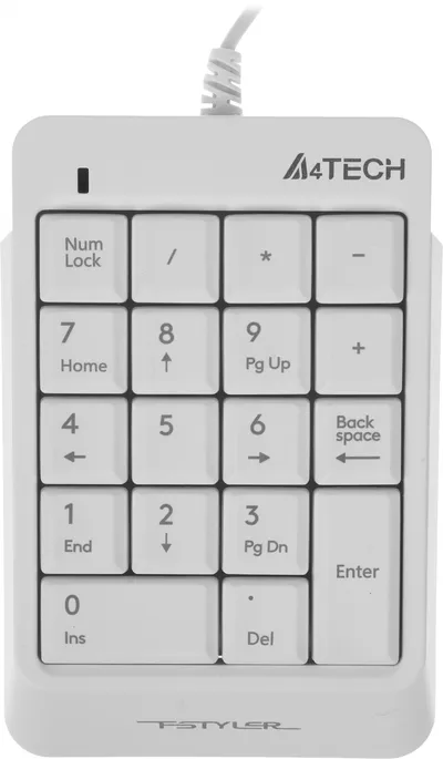Числовой блок A4Tech FK13P WHITE, USB, 18 клавиш, белый
